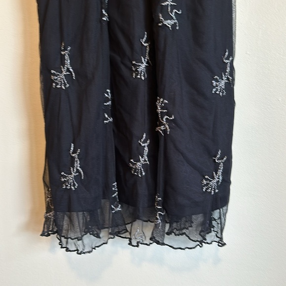 Short sleeved metallic embroidered vintage dress - Picture 5 of 7